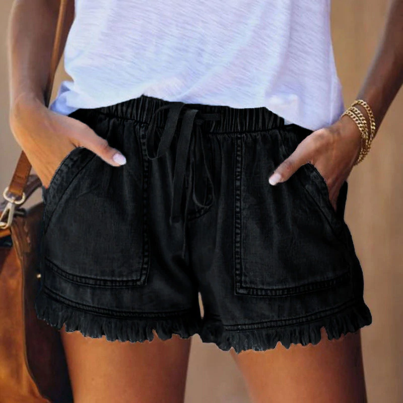 Liza - Short en jean taille haute à la mode pour l'été pour les femmes
