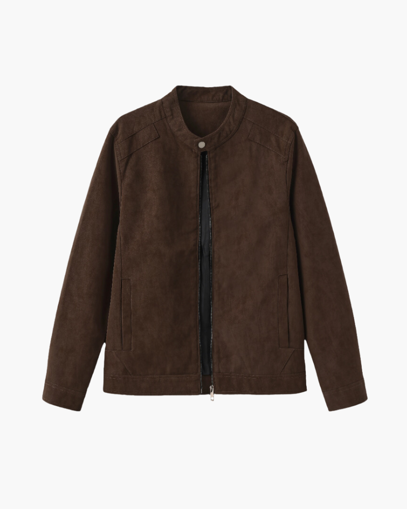 Veste femme en cuir suédé pour l’automne, veste de mi-saison pour les tenues quotidiennes