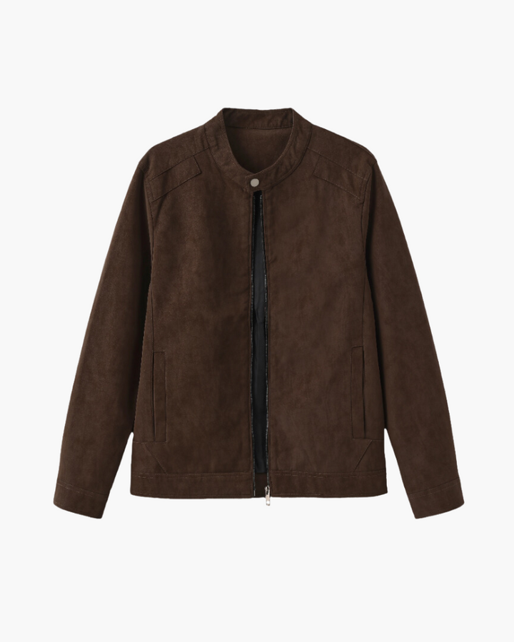 Veste femme en cuir suédé pour l’automne, veste de mi-saison pour les tenues quotidiennes