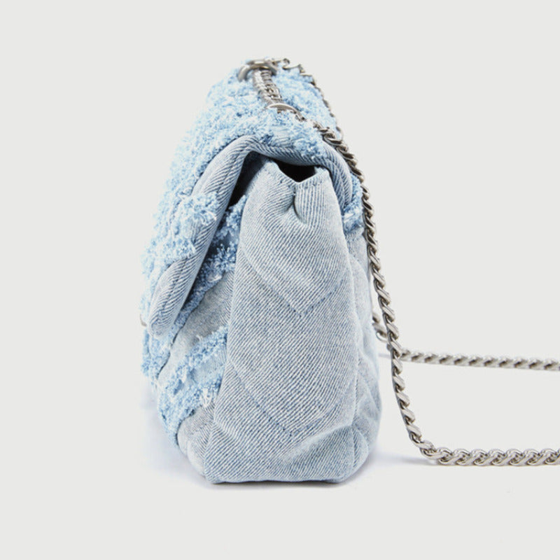 Borsa a tracolla in denim blu chiaro per donne di Macy