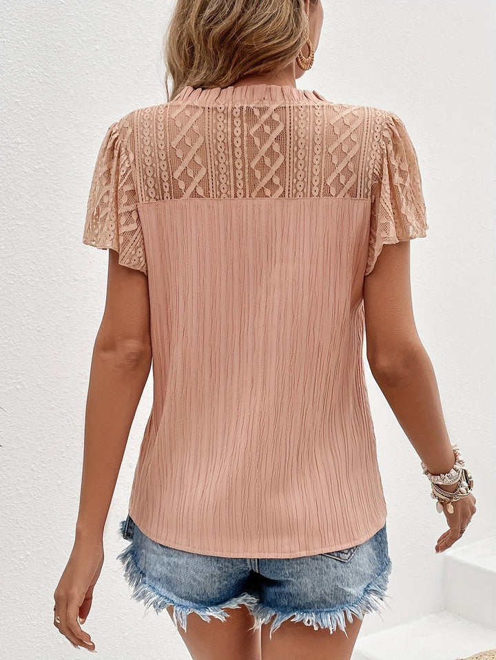 Avalynn - Elegantní a pohodlná letní blůza meruňkové barvy pro ženy