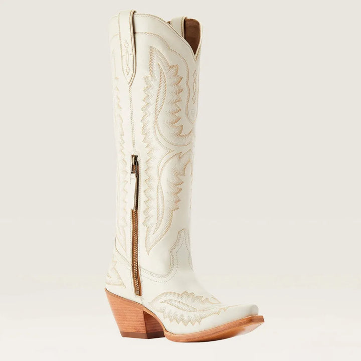 Bottes de cow-boy en daim pour femmes, brodées, avec talon cubain, pour l'automne, dans un style western