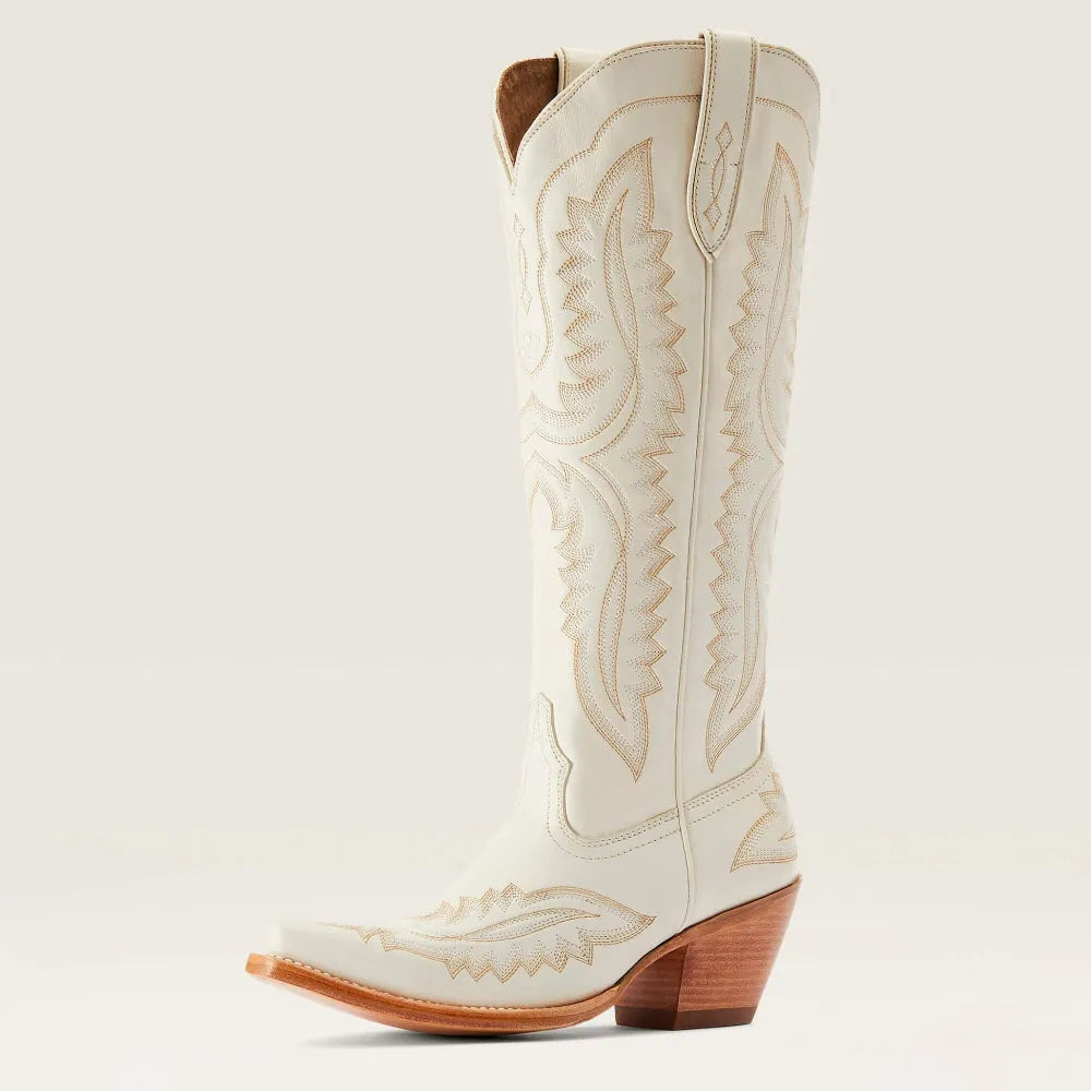 Bottes de cow-boy en daim pour femmes, brodées, avec talon cubain, pour l'automne, dans un style western