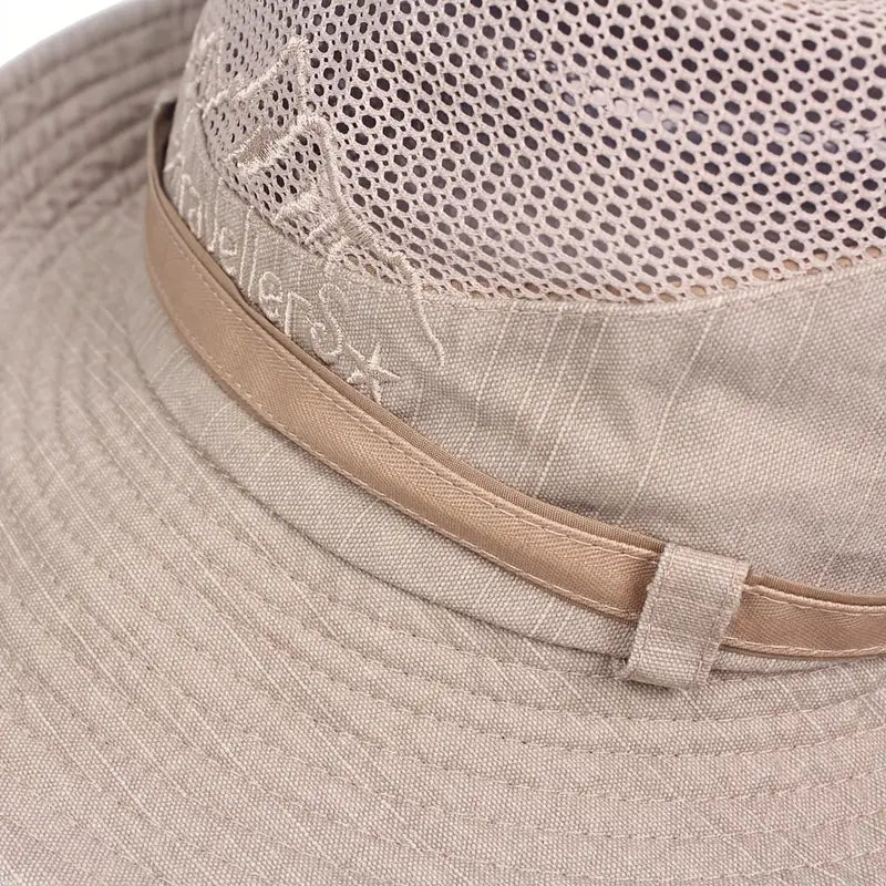 Chapeau de soleil en coton à large bord, cordon réglable, été 2026