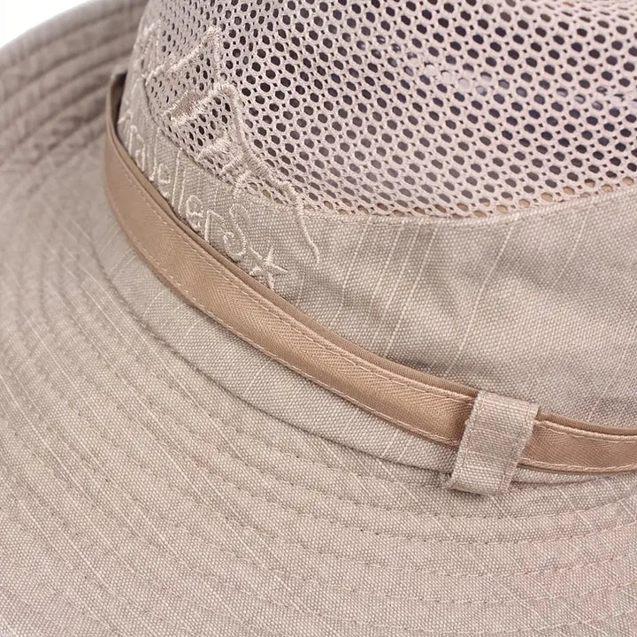 Chapeau de soleil en coton à large bord, cordon réglable, été 2026