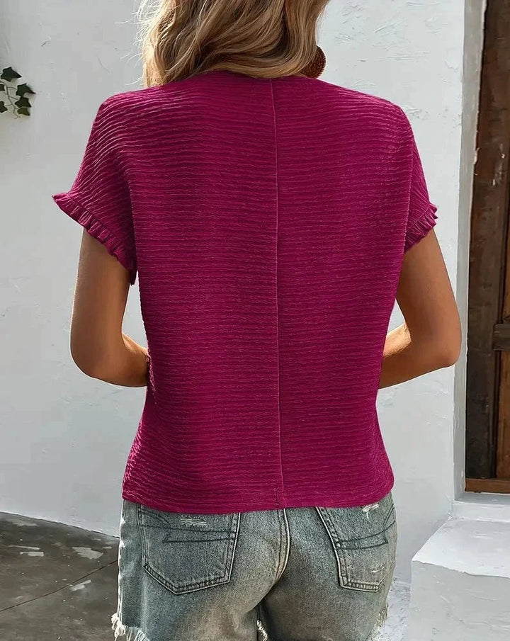 Jinky - Elegant and Cute Comfortable Round Neck Short-Sleeve T-Shirt for Women
