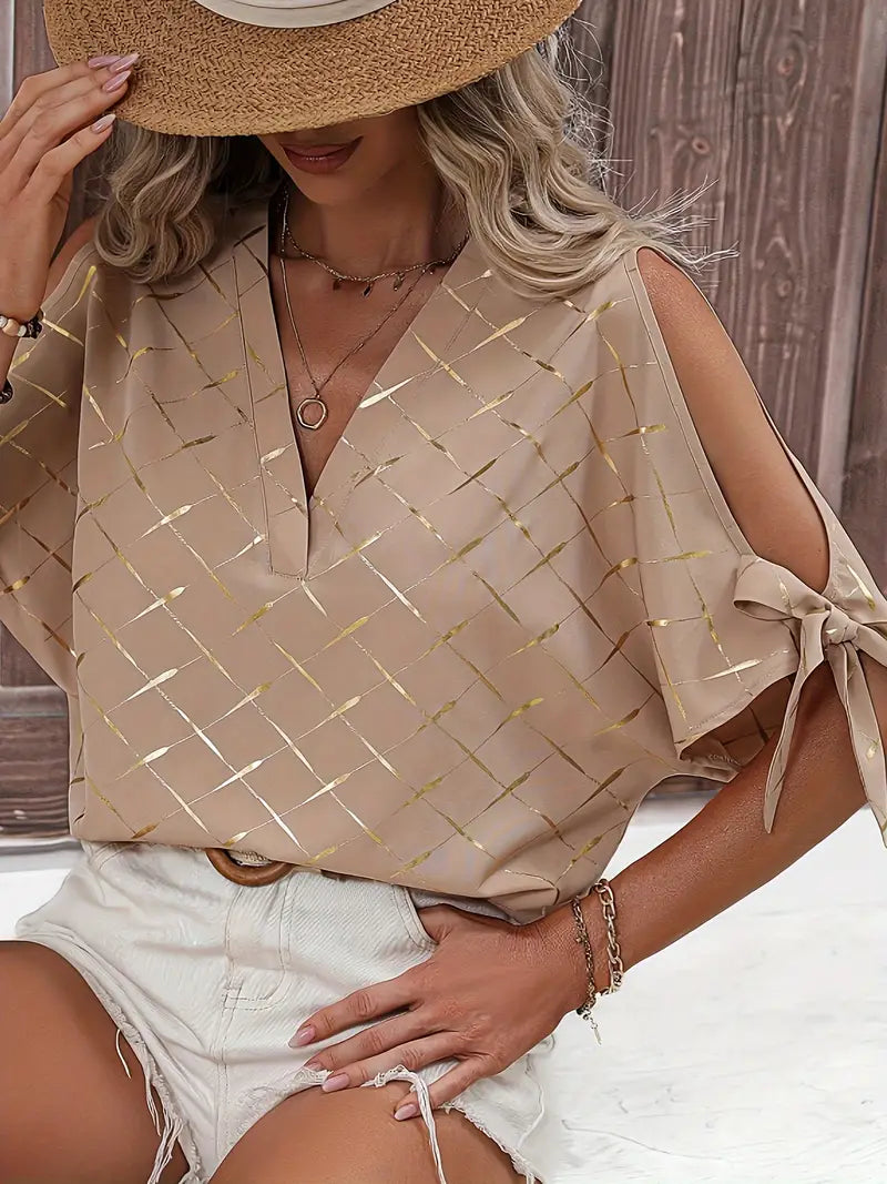 Irie - Chemisier décontracté beige élégant et confortable pour femmes