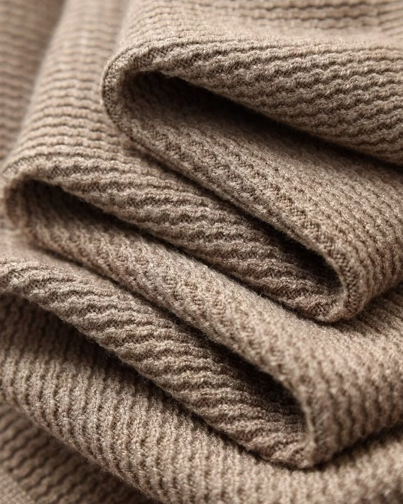 Pull polo homme en maille à texture automnale