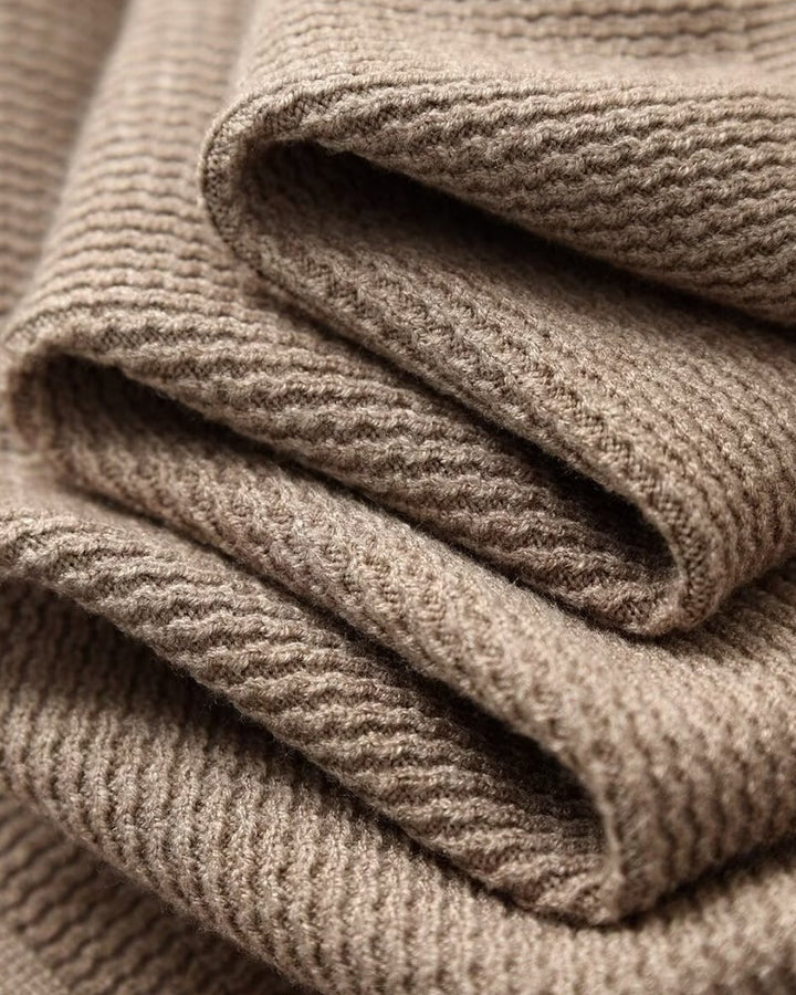 Pull polo homme en maille à texture automnale