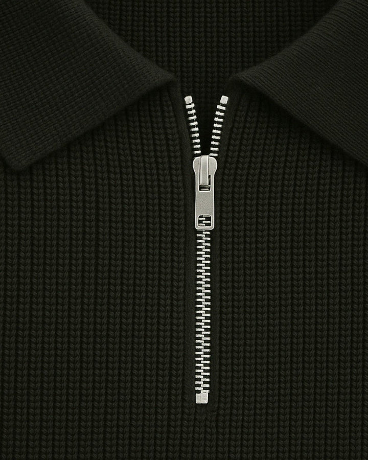 Pull en maille pour homme avec coton et fermeture éclair | Modèle chaud pour l’automne