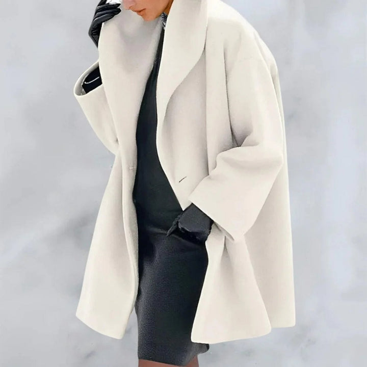 Cappotto lungo da donna per l’autunno e l’inverno, dal taglio ampio ed elegante per il freddo