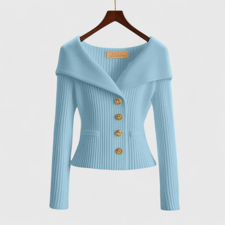 Gilet ajusté pour femme à col large pour l'automne, pour des tenues élégantes