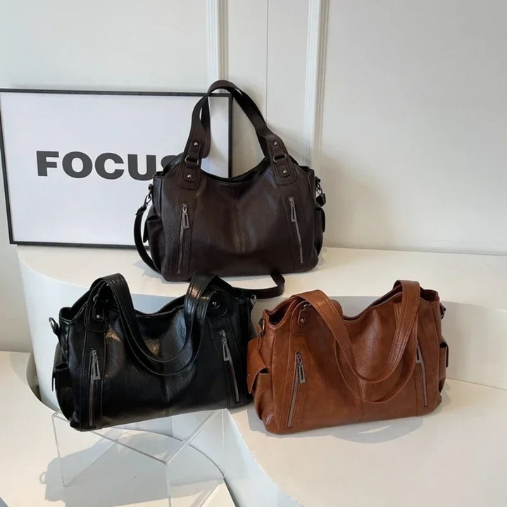Sac bandoulière femme en cuir, spacieux, style automnal et urbain