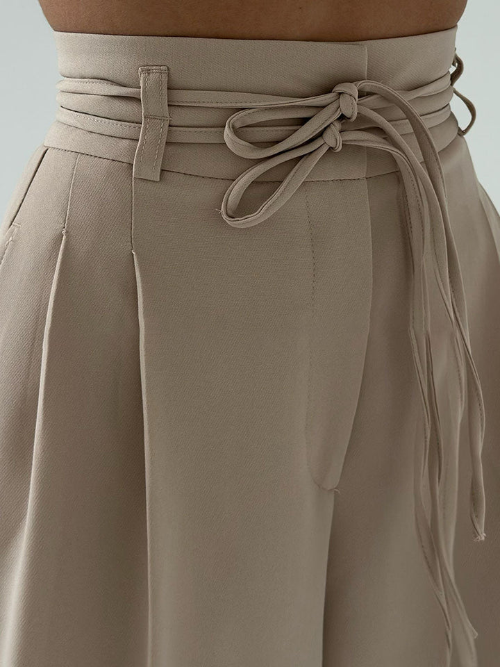 Pantalon femme à jambes larges en viscose pour l’automne
