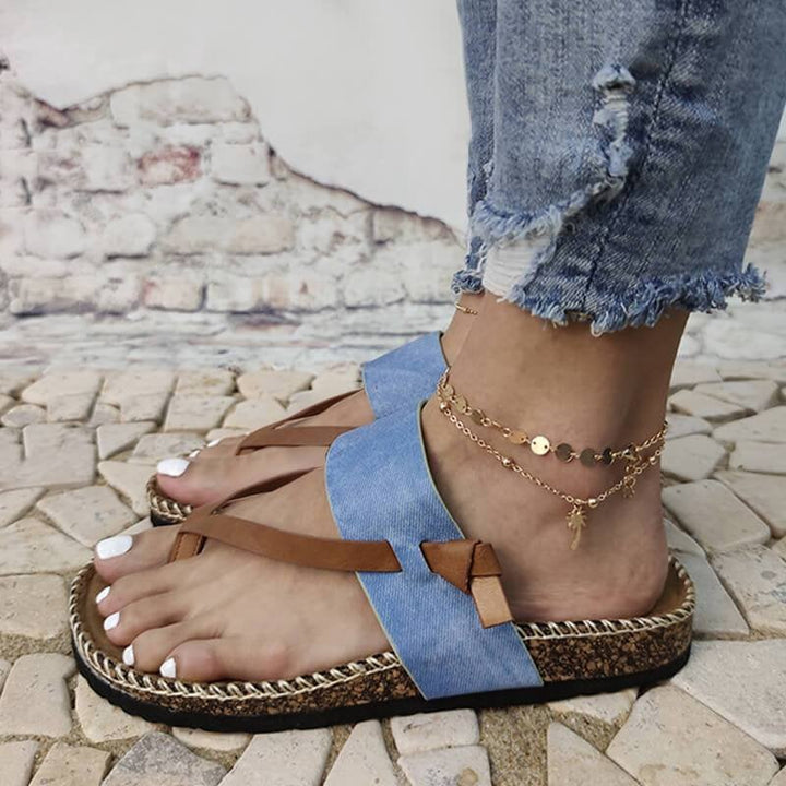Isa - Sandale albastre slip-on pentru femei pentru un confort suprem