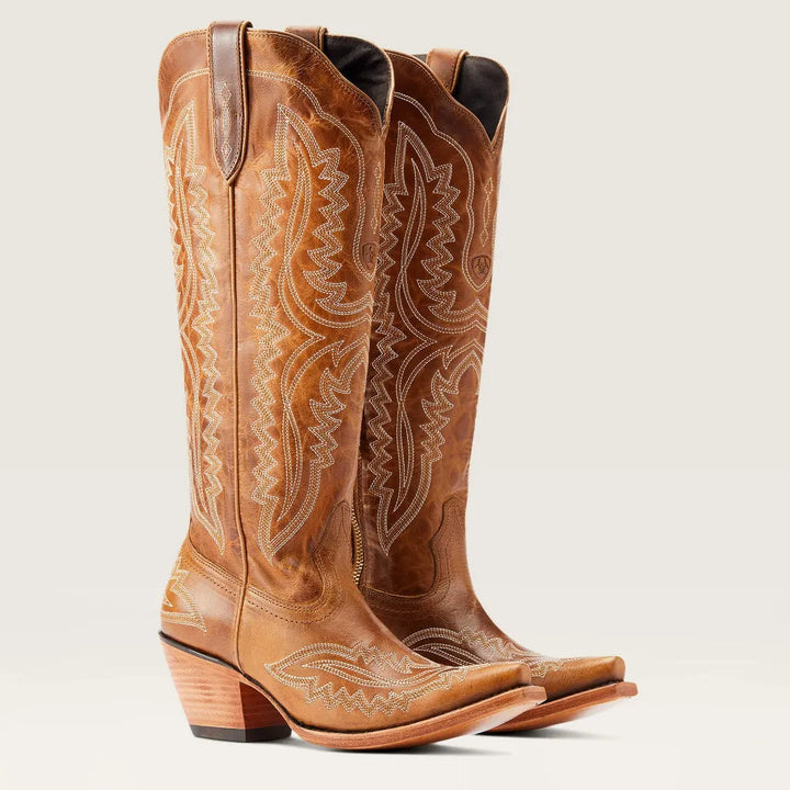 Bottes de cow-boy en daim pour femmes, brodées, avec talon cubain, pour l'automne, dans un style western