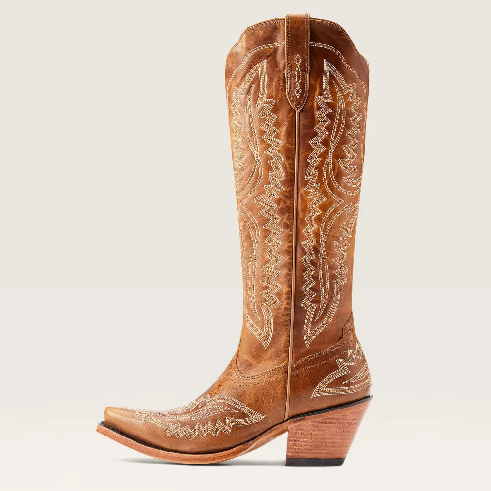 Bottes de cow-boy en daim pour femmes, brodées, avec talon cubain, pour l'automne, dans un style western