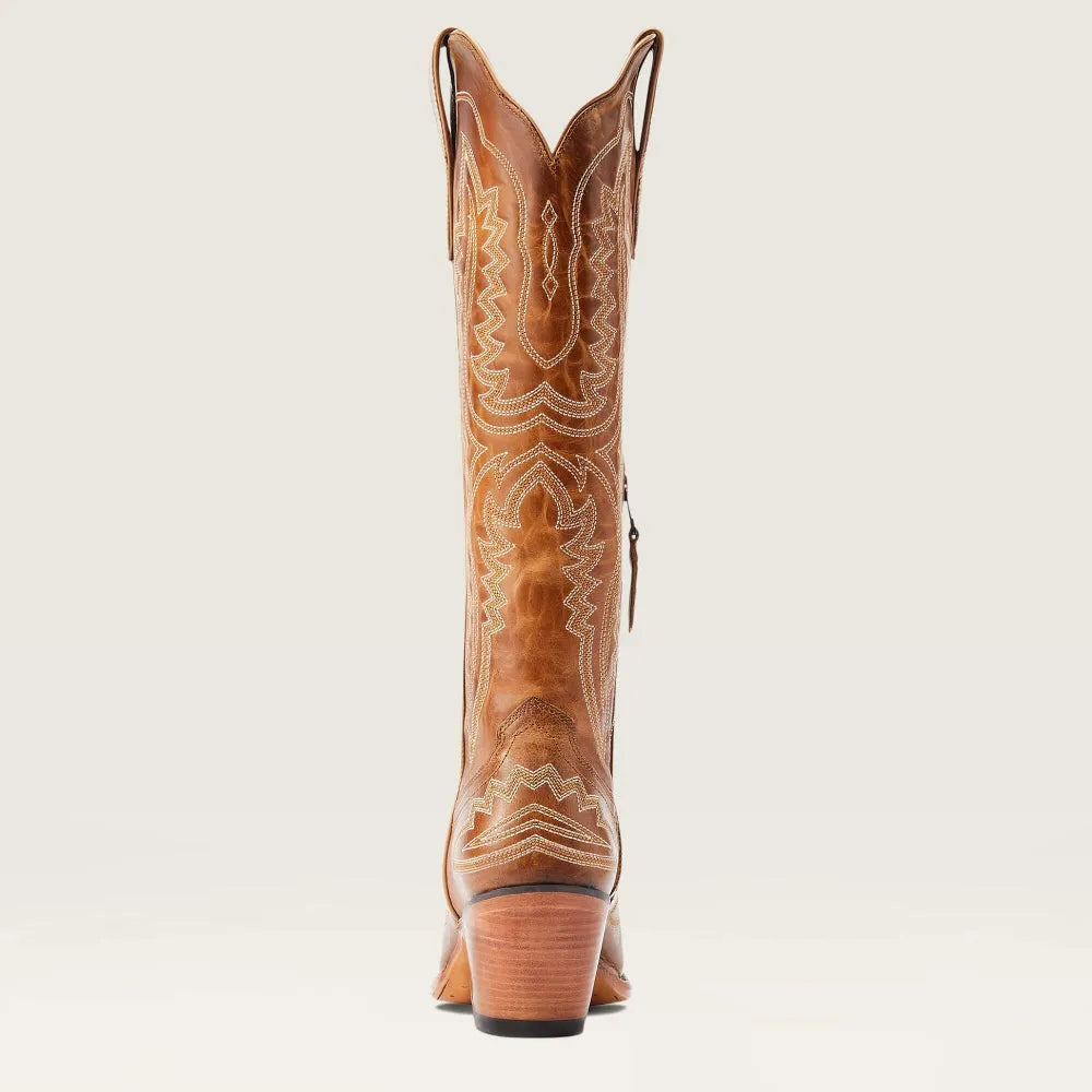 Bottes de cow-boy en daim pour femmes, brodées, avec talon cubain, pour l'automne, dans un style western