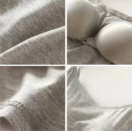 Canotta donna con reggiseno integrato in modal traspirante per la stagione estiva