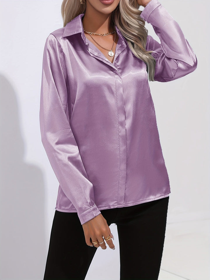 Zariah - Chic Autumn Elegant Satin Blouse for Women