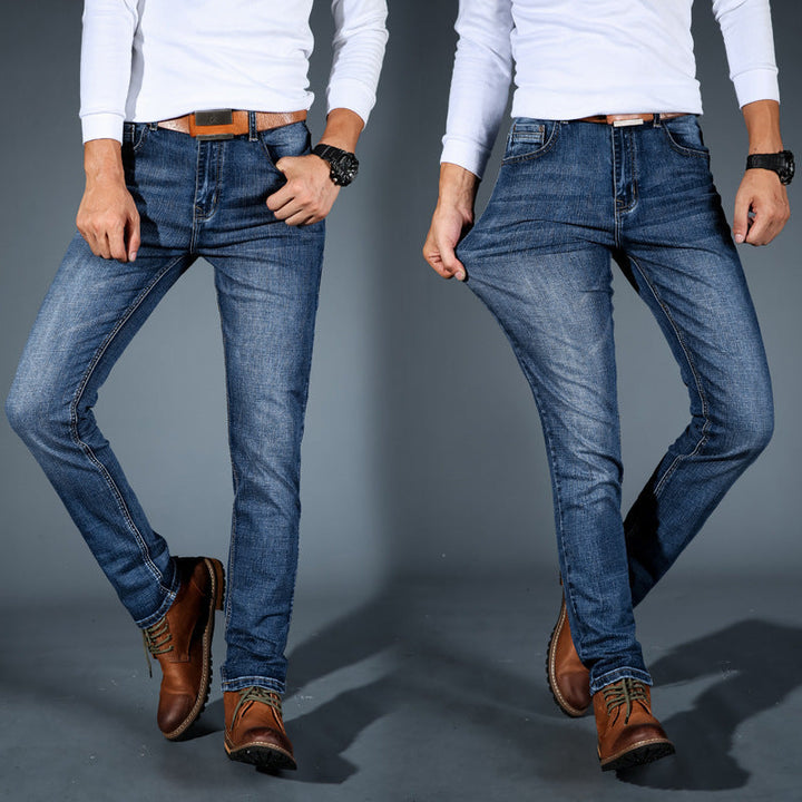 Jean homme coupe slim en coton extensible pour l’automne