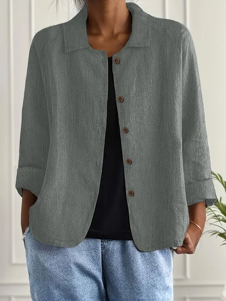 Cardigan chemise léger en coton pour femme, gilet boutonné d’automne