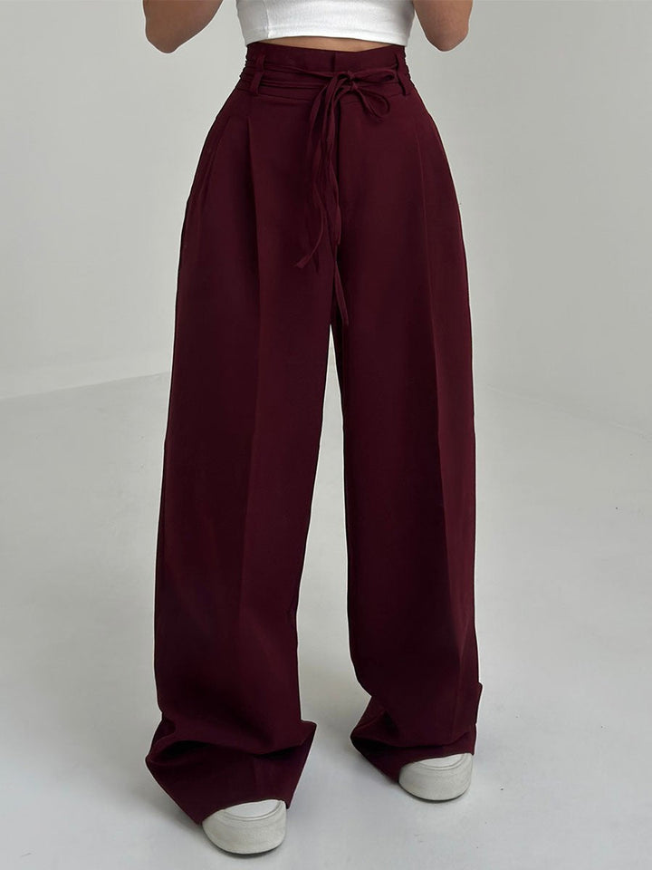 Pantalon femme à jambes larges en viscose pour l’automne
