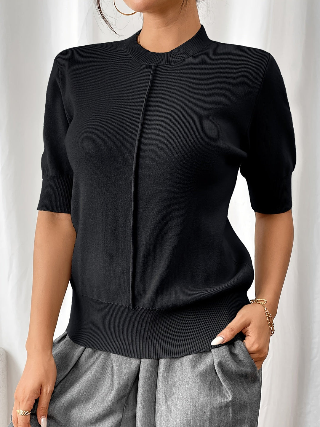 Knit Summer Crew Neck Top for Women | Elise