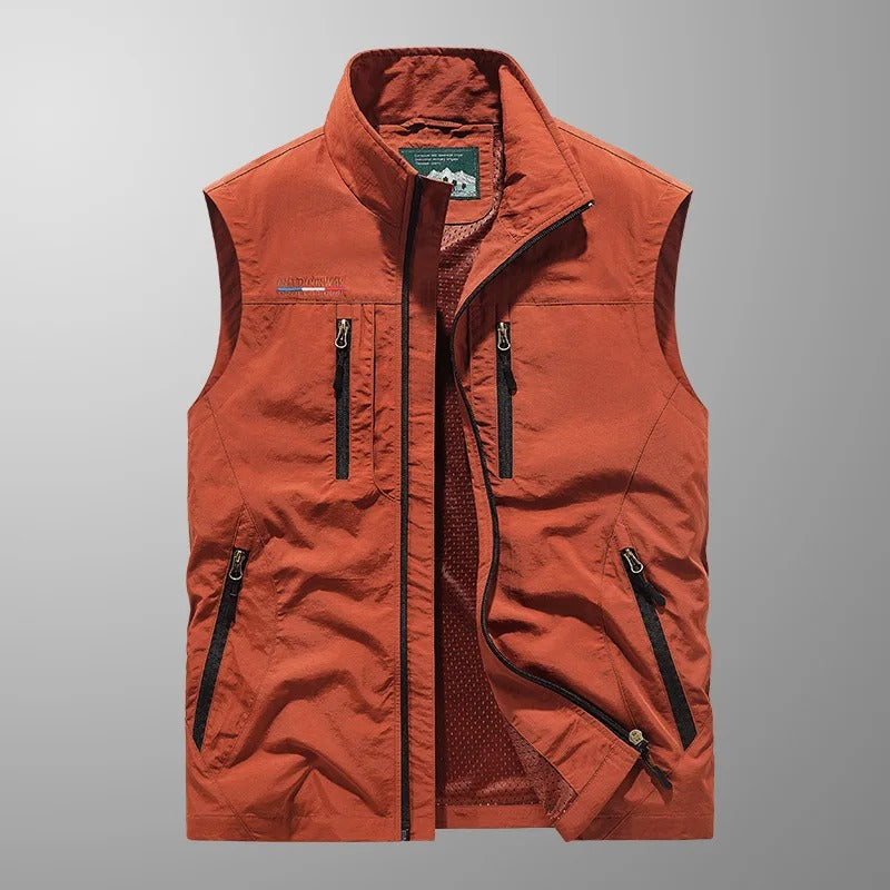 Gilet homme de plein air en polyester, léger et respirant, été 2026