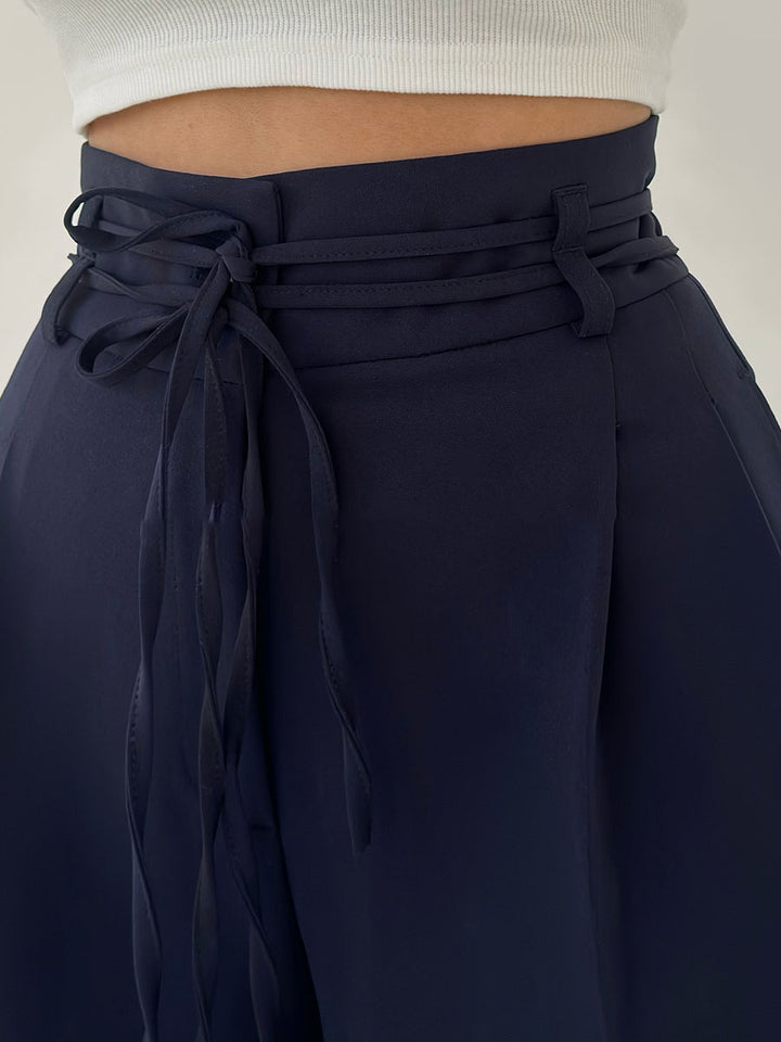 Pantalon femme à jambes larges en viscose pour l’automne