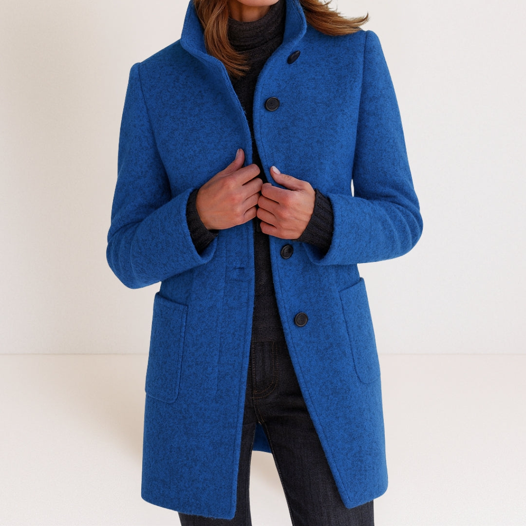 Manteau pour femme en mélange de laine pour l'automne, élégant et chaud, coupe classique