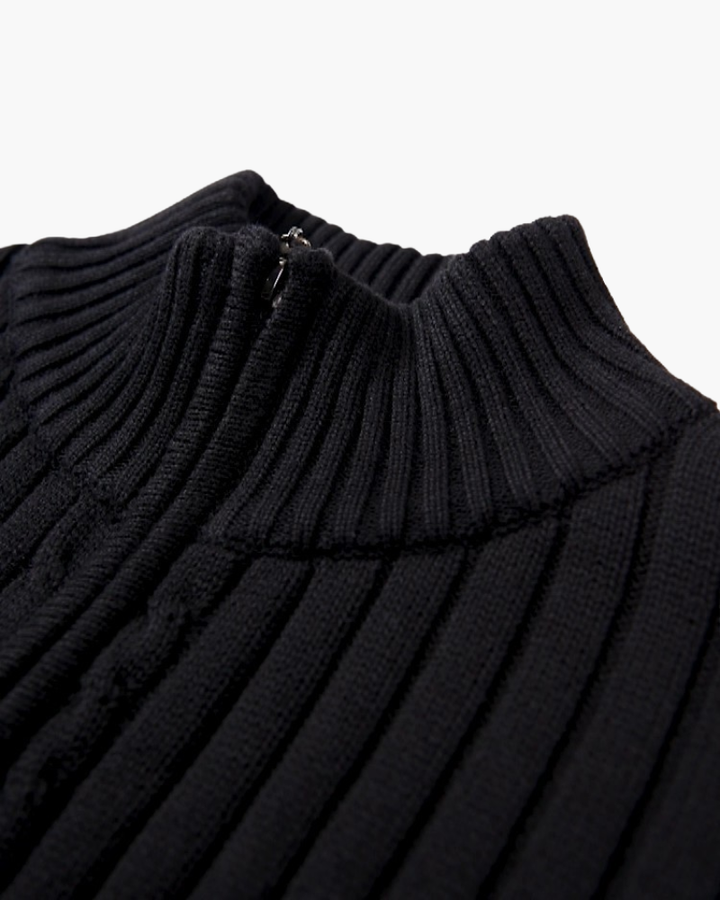Men's wool zip-up cardigan with a stand collar for autumn