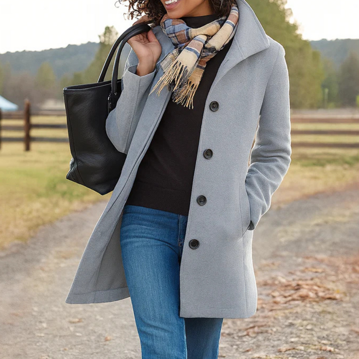 Manteau féminin en mélange de laine pour l'automne, élégant, coupe classique, pour les jours froids