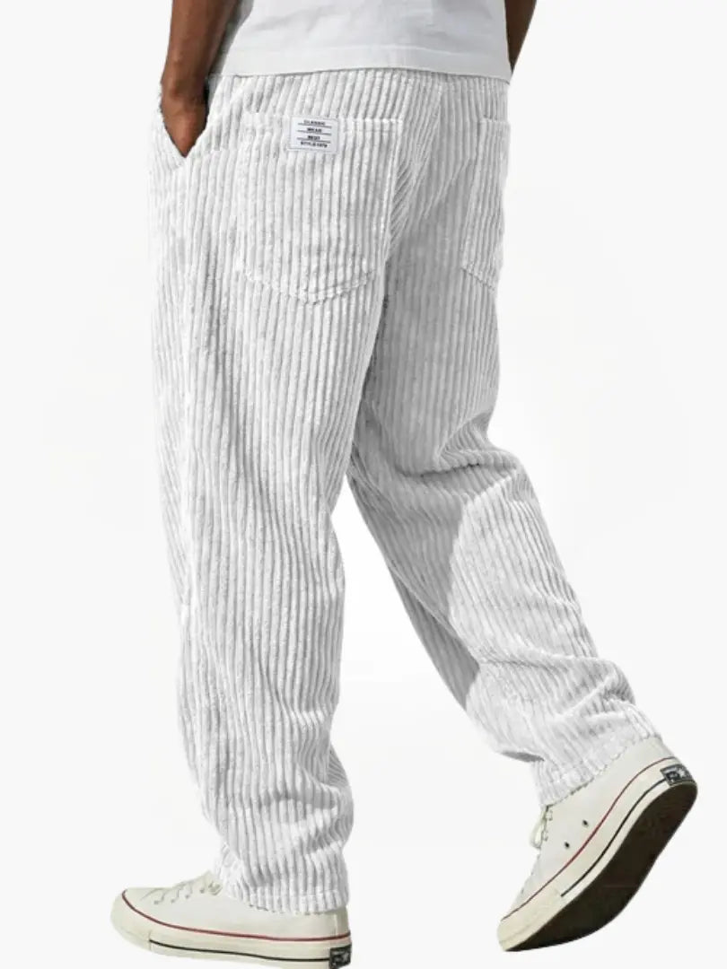 Pantalon homme en velours côtelé de coton, coupe ample, style décontracté pour l’automne