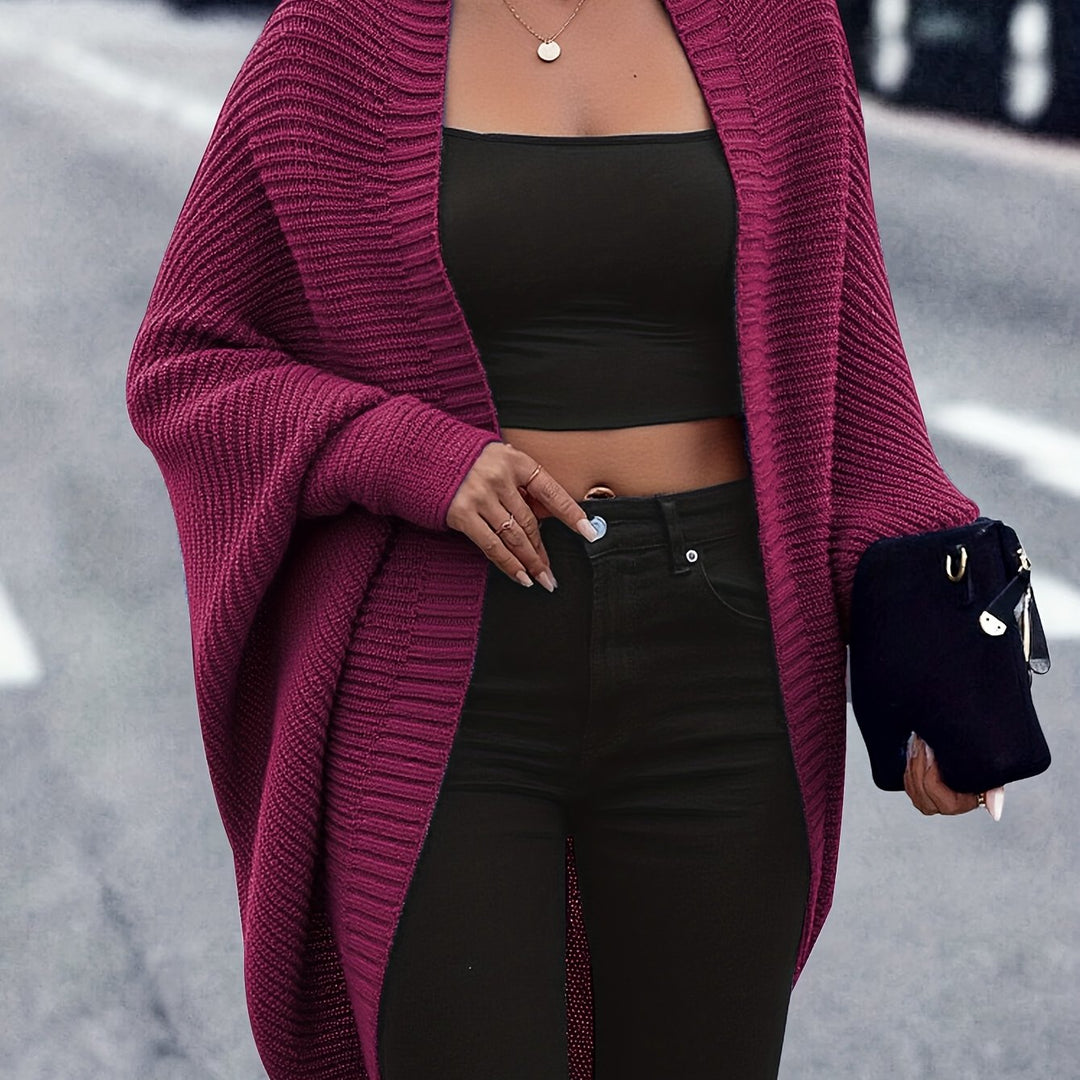 Gilet en maille oversize pour femme, idéal pour l’automne, en maille douce et décontractée