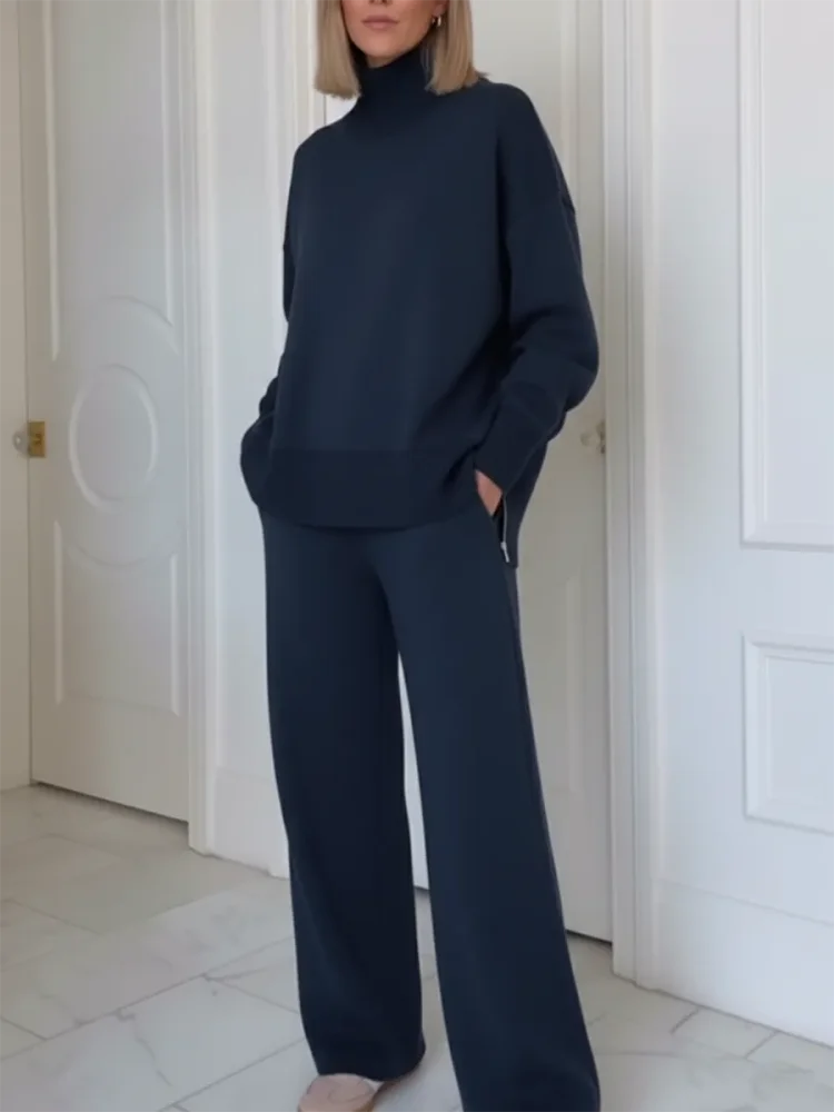 Ensemble de survêtement pour femme en coton, pantalon droit, collection automne