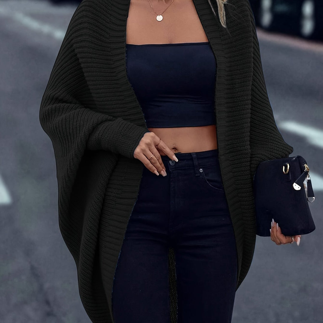 Gilet en maille oversize pour femme, idéal pour l’automne, en maille douce et décontractée