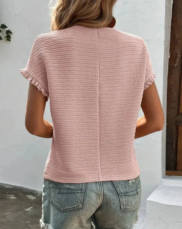 Jinky - Elegant and Cute Comfortable Round Neck Short-Sleeve T-Shirt for Women
