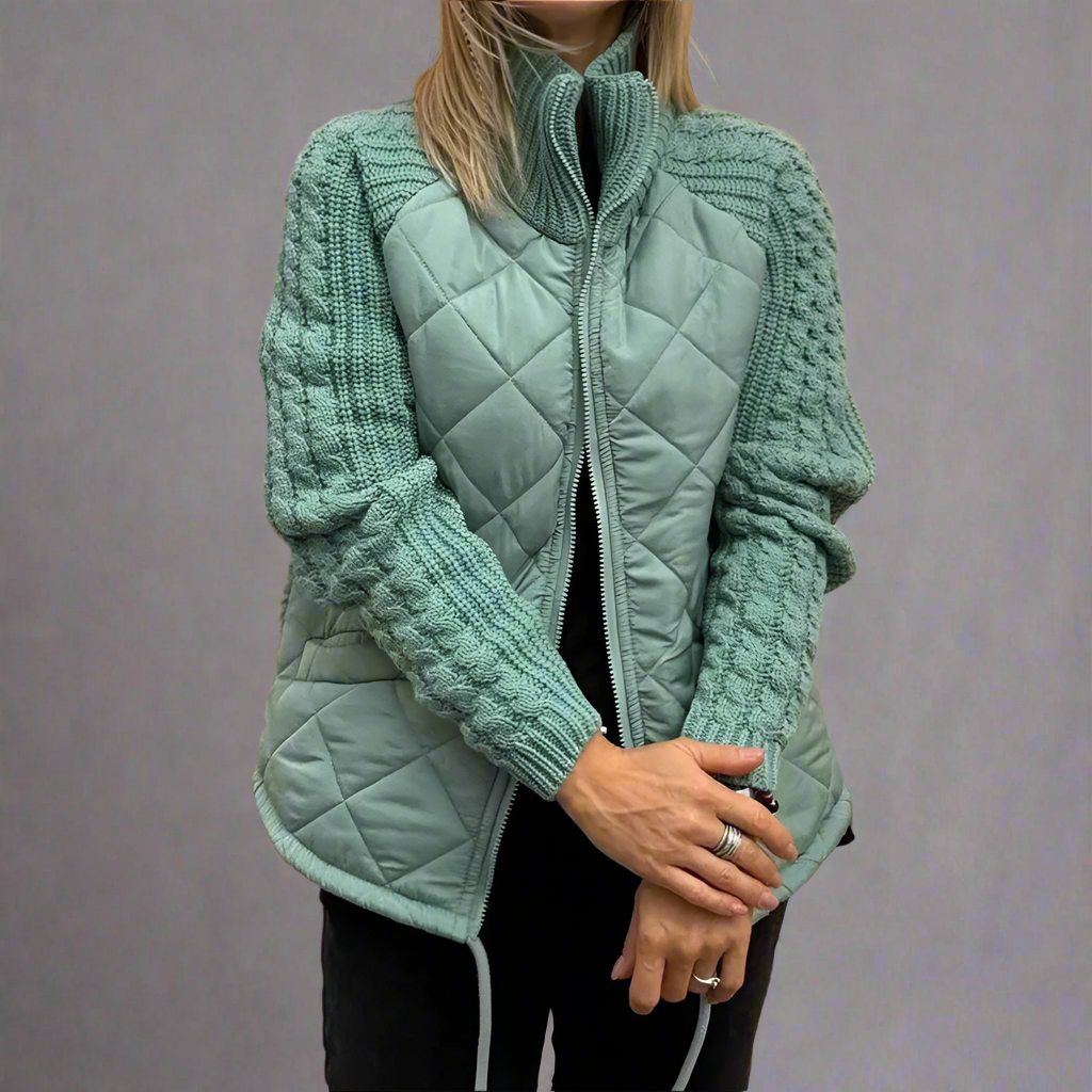 Veste matelassée femme à manches en maille pour l’été, légère et décontractée