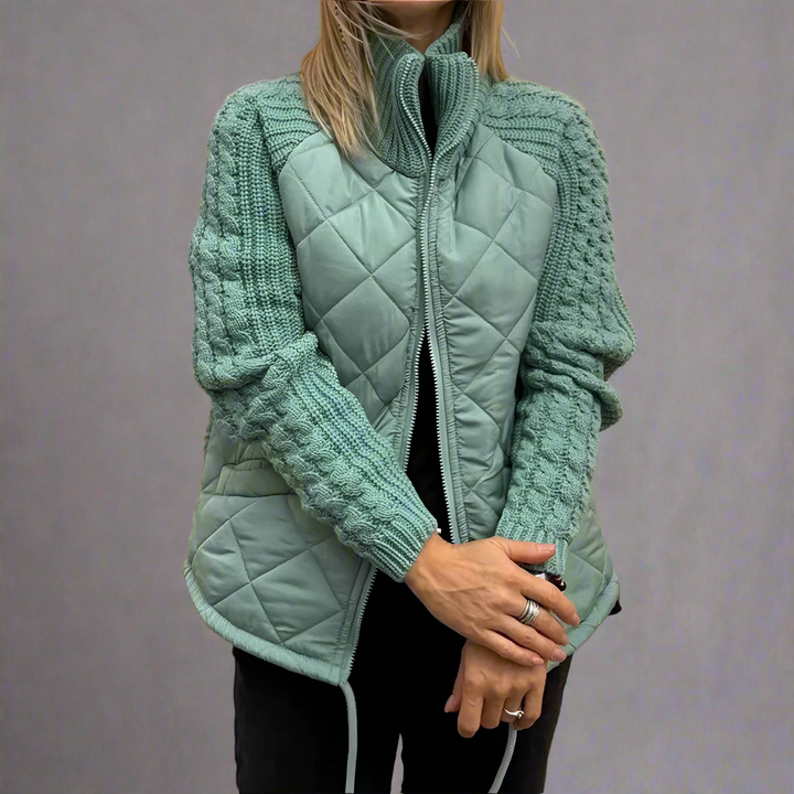 Veste matelassée femme à manches en maille pour l’été, légère et décontractée