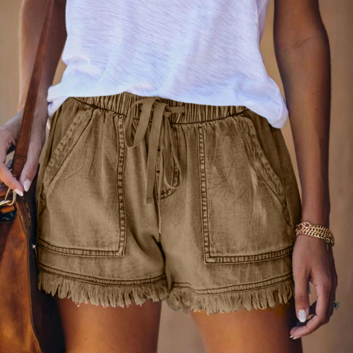 Liza - Short en jean taille haute à la mode pour l'été pour les femmes