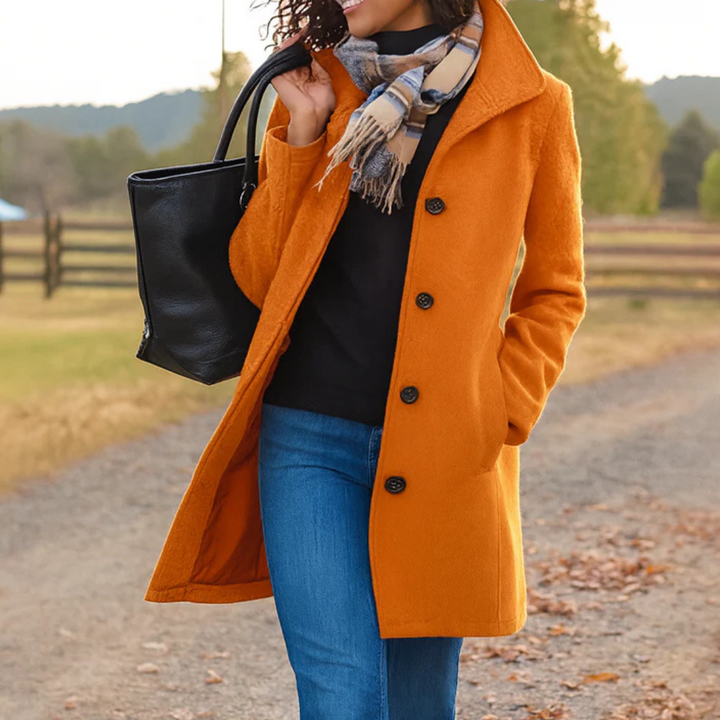Manteau féminin en mélange de laine pour l'automne, élégant, coupe classique, pour les jours froids