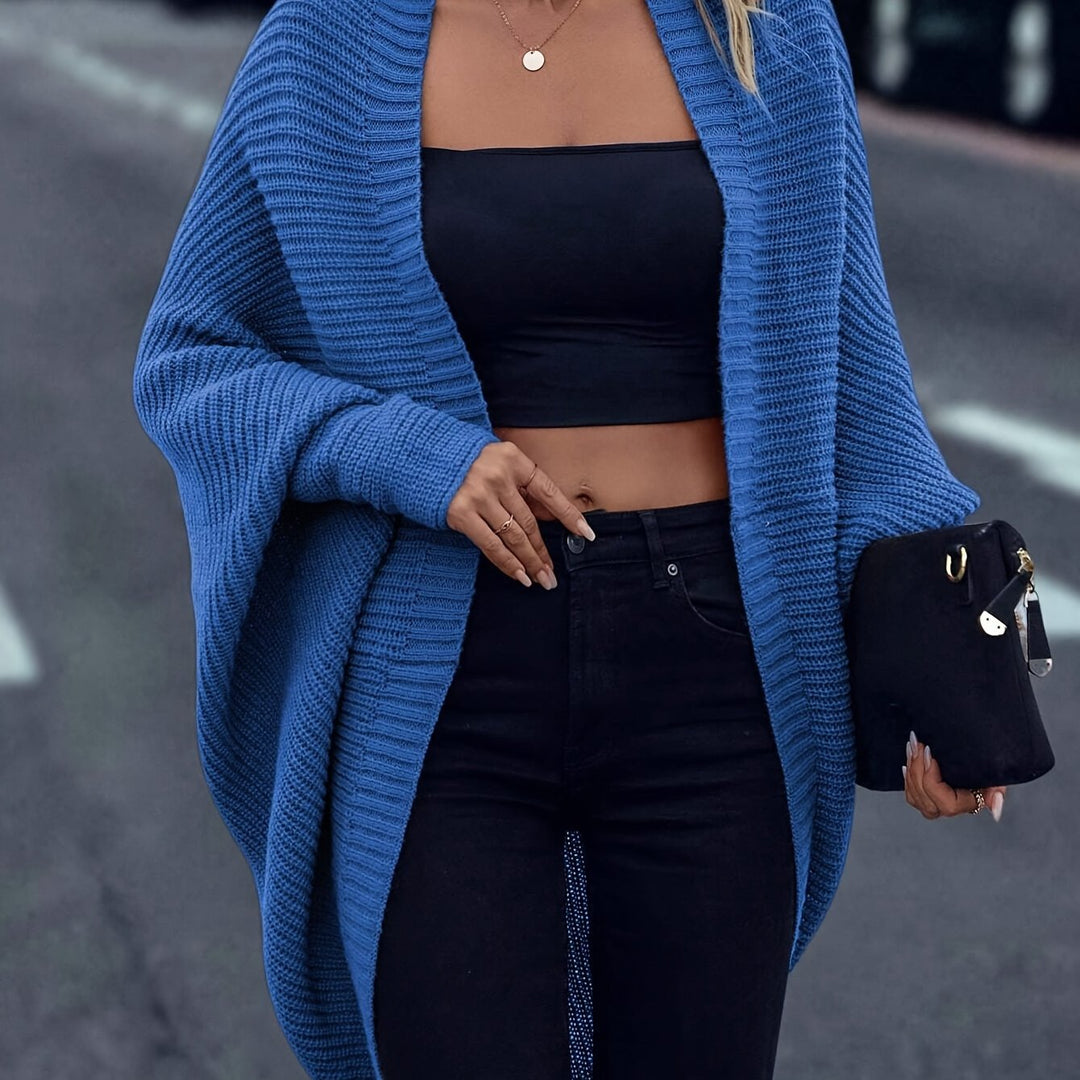 Gilet en maille oversize pour femme, idéal pour l’automne, en maille douce et décontractée