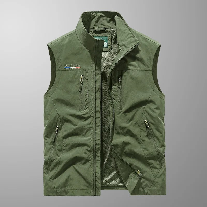 Gilet homme de plein air en polyester, léger et respirant, été 2026