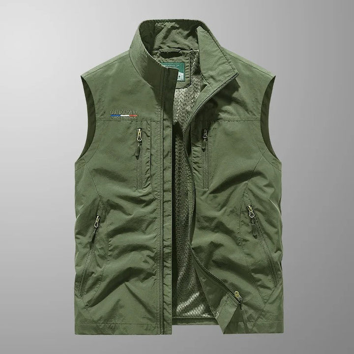 Gilet homme de plein air en polyester, léger et respirant, été 2026