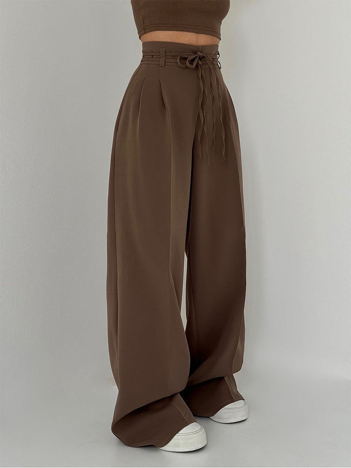 Pantalon femme à jambes larges en viscose pour l’automne