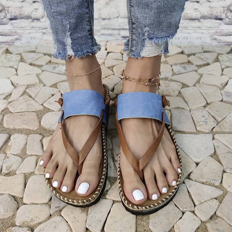 Isa - Sandale albastre slip-on pentru femei pentru un confort suprem
