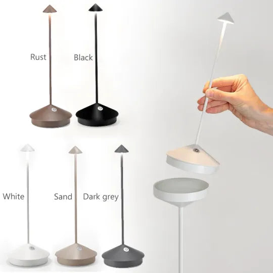 Lampe de bureau LED sans fil moderne en aluminium, à intensité variable, pour le bureau.