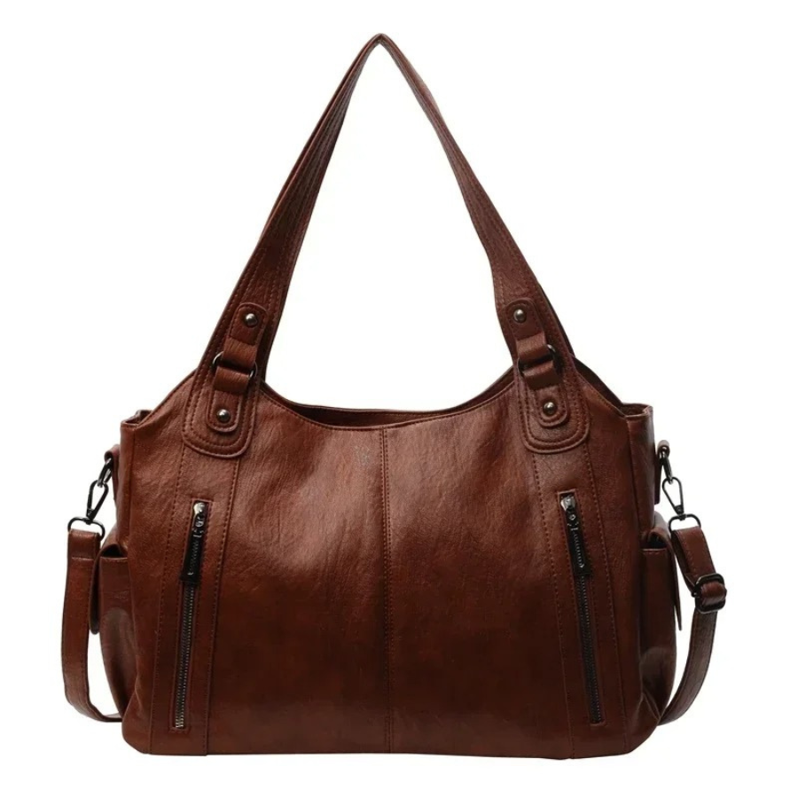 Sac bandoulière femme en cuir, spacieux, style automnal et urbain