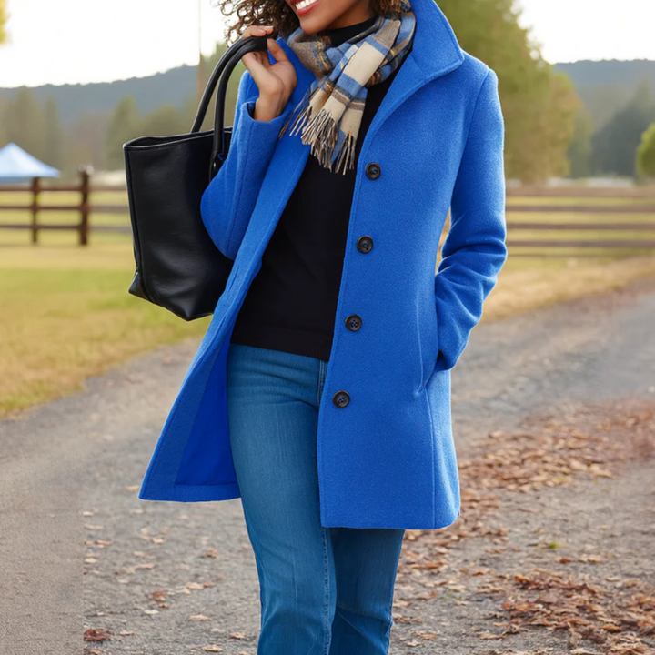Manteau féminin en mélange de laine pour l'automne, élégant, coupe classique, pour les jours froids